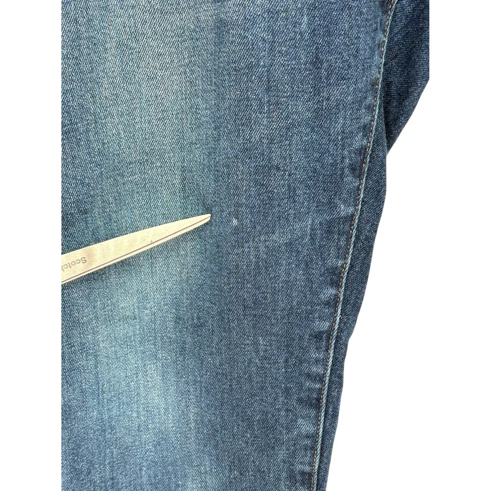 Lands' End Slim Fit Jeans Blue Square Rigger Stretch Denim 36x32